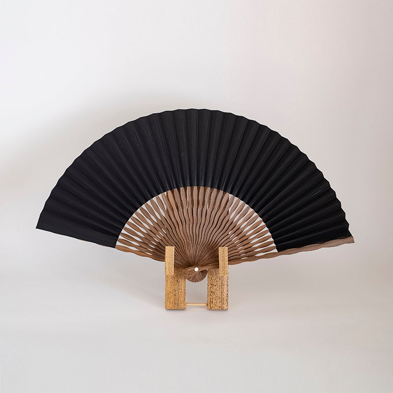 京扇子 女物紙扇 跳ね兎 黒