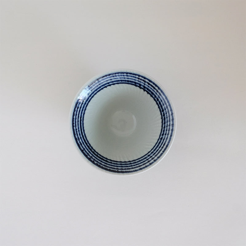 波佐見焼 藍駒 反碗 中