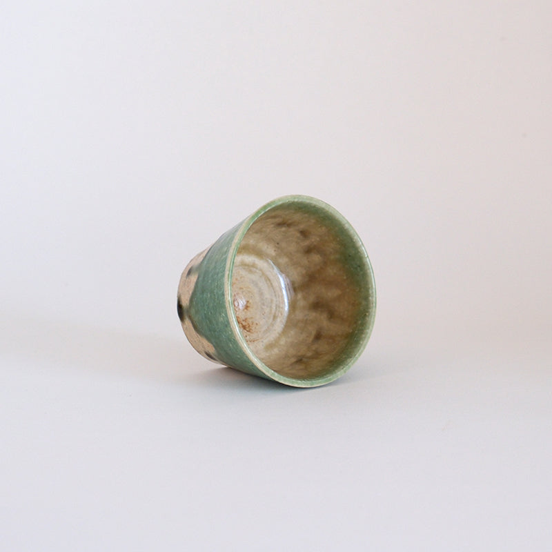 益子焼 緑釉 猪口