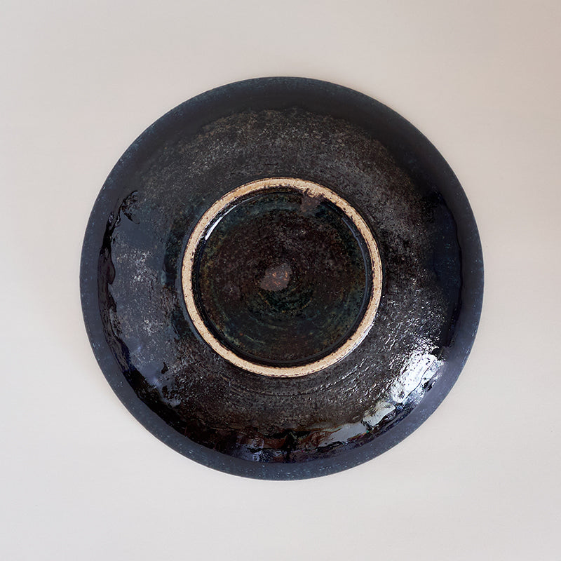 益子焼 瑠璃 丸鉢(大)