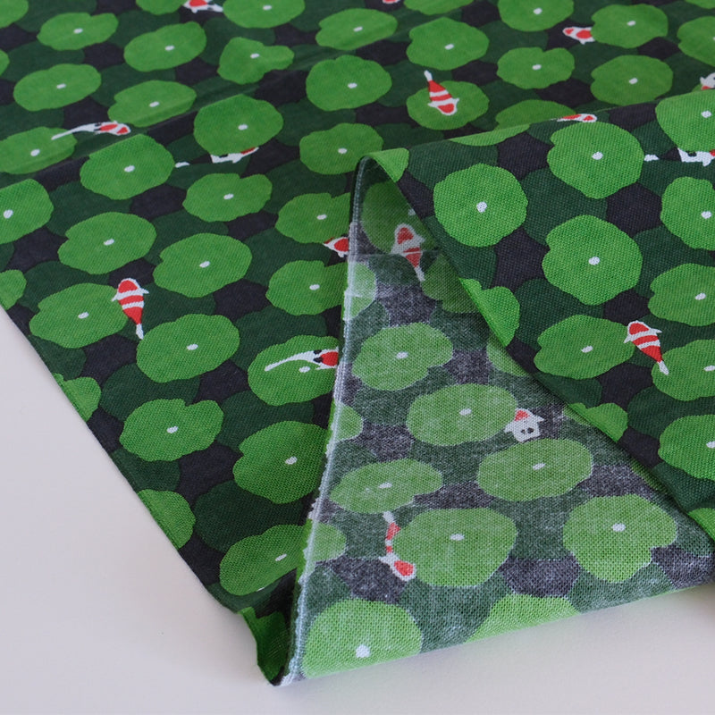 てぬぐい 蓮鯉 クロ