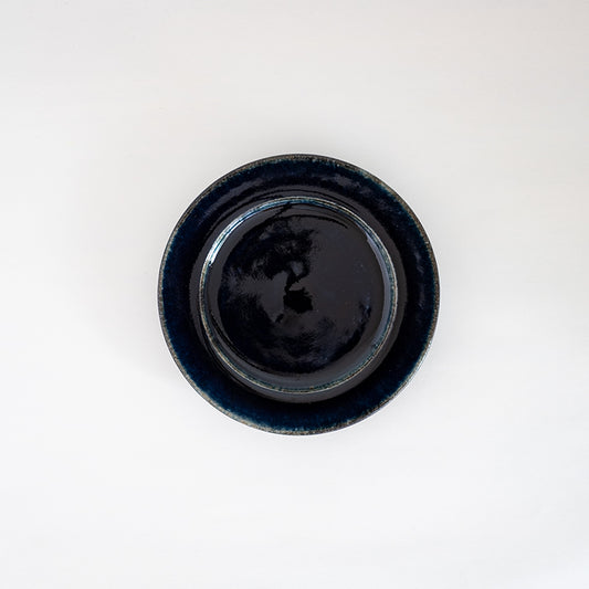 益子焼 瑠璃 リムソーサー