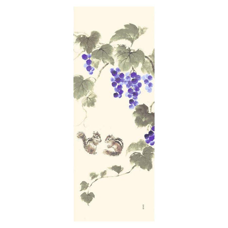 絵てぬぐい シマリスと秋の園