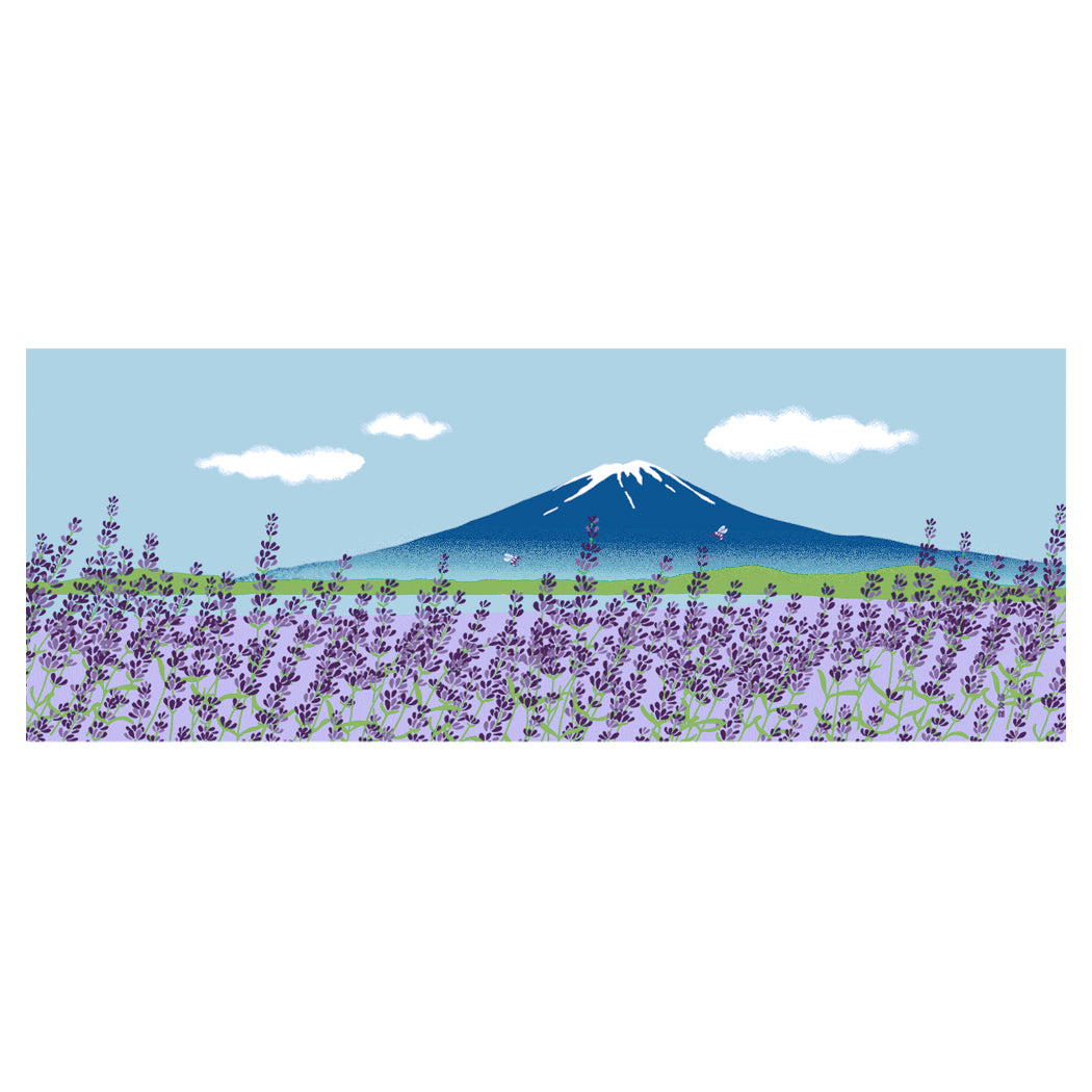 絵てぬぐい ラベンダーと富士山
