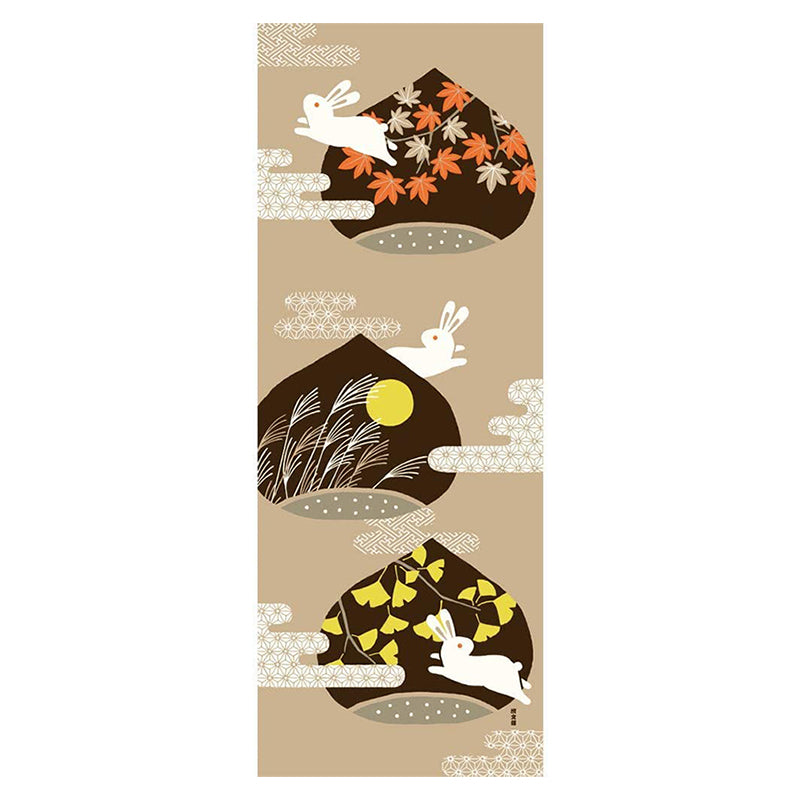 絵てぬぐい 栗と秋景色