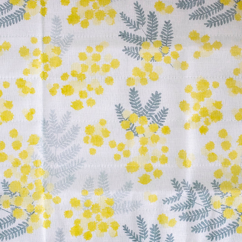 かや織ふきん 季節の花色 ミモザ