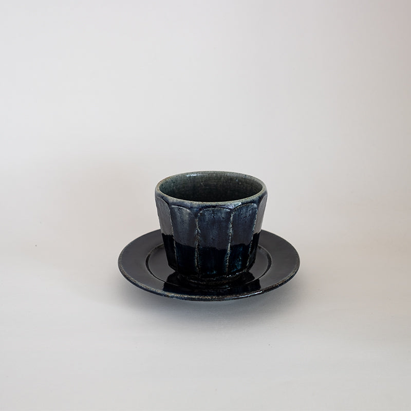 益子焼 瑠璃 面取そば猪口