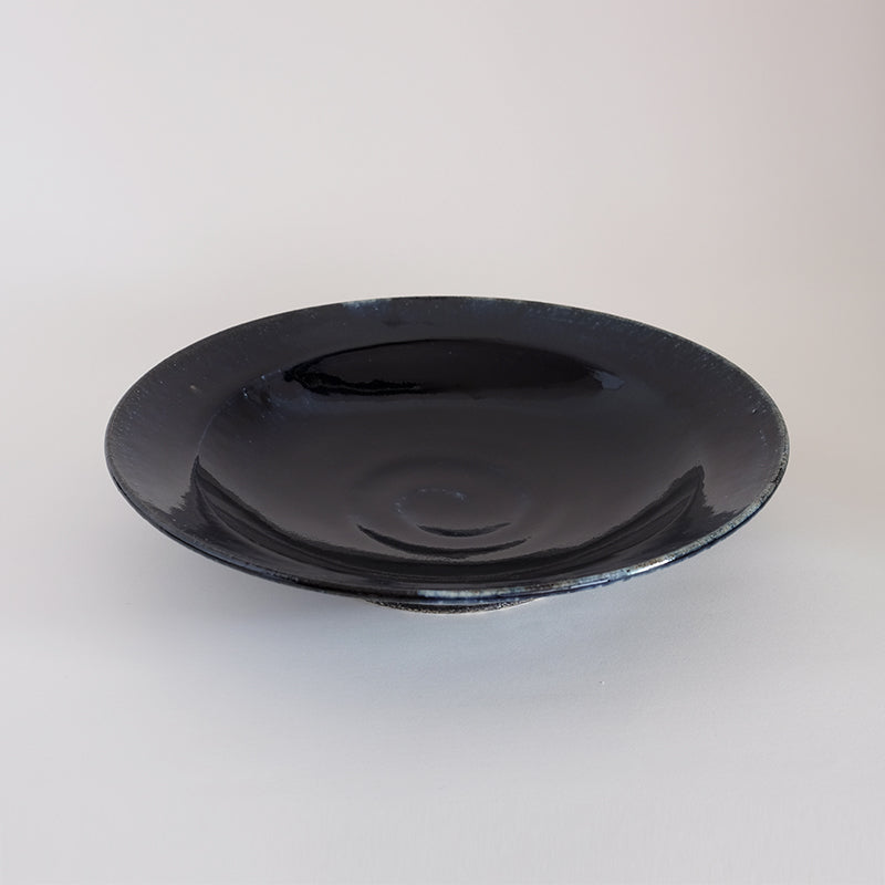 益子焼 瑠璃 平鉢(中)