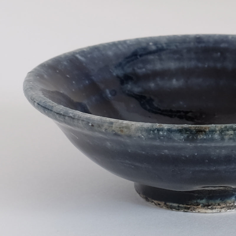 益子焼 瑠璃 ぐい呑 平