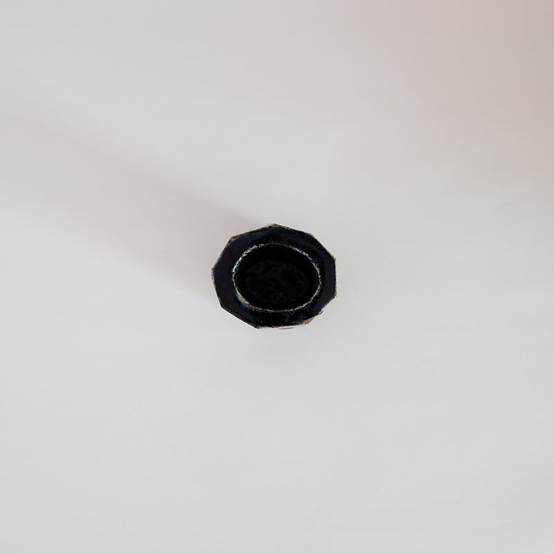 益子焼 瑠璃 面取小壺