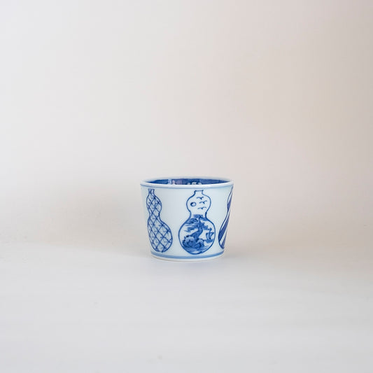 有田焼 染付並瓢そば猪口(無病息災)