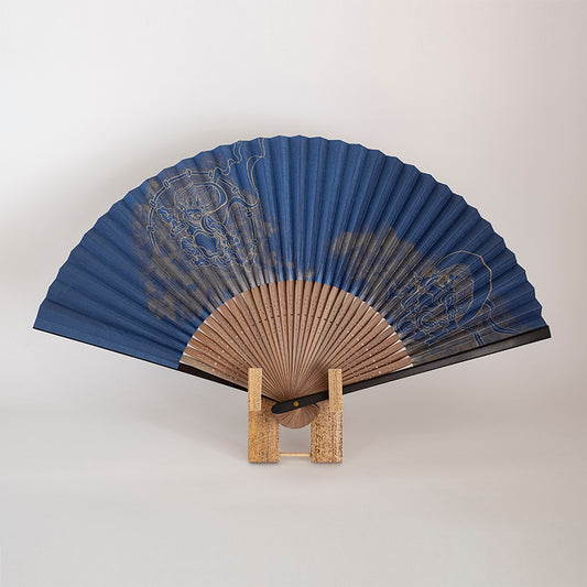 京扇子 男物紙扇 風神雷神 雲間