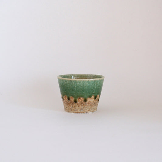 益子焼 緑釉 猪口