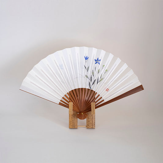 京扇子 女物紙扇 手描き 桔梗