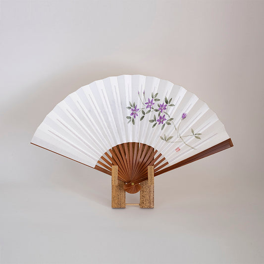 京扇子 女物紙扇 手描き 鉄線