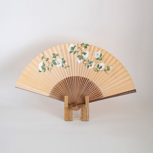 京扇子 女物紙扇 白椿