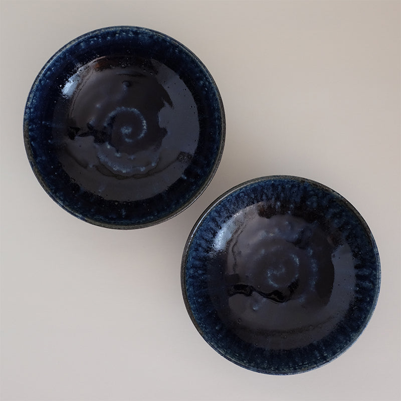 益子焼　青銹　サラダ