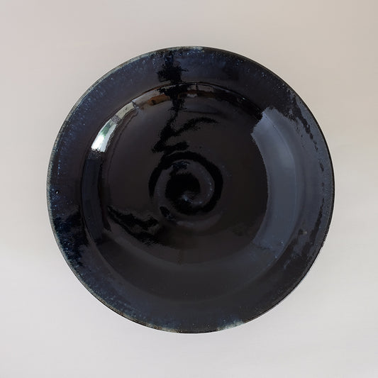 益子焼 瑠璃 平鉢(中)