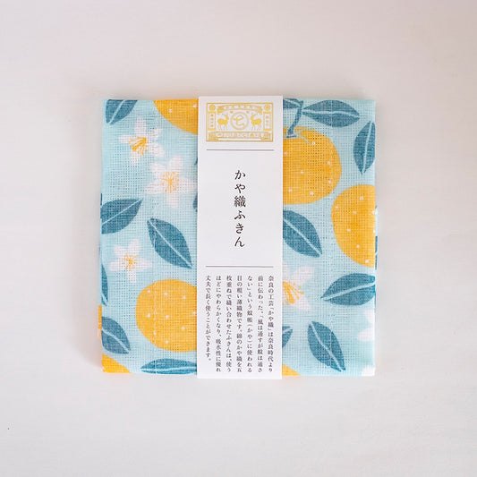かや織ふきん 夏みかん
