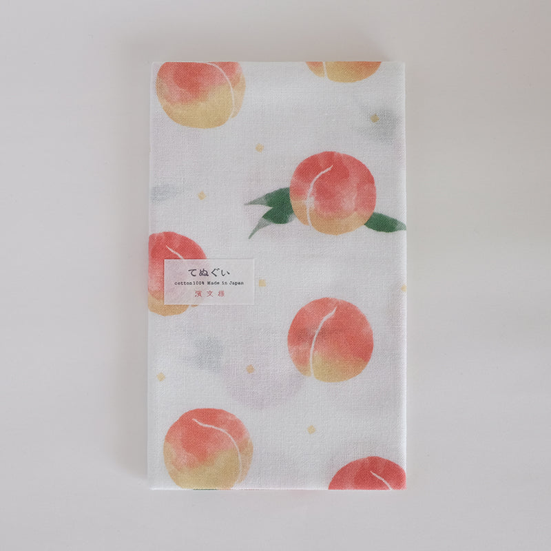 てぬぐい　ジューシー桃　オフ