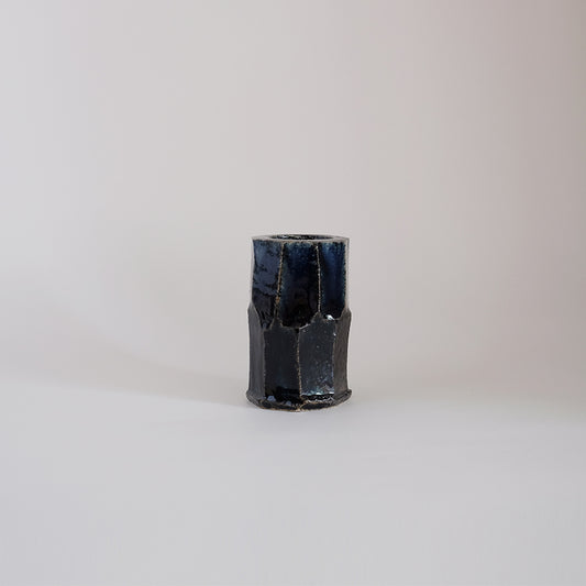 益子焼 瑠璃 面取小壺