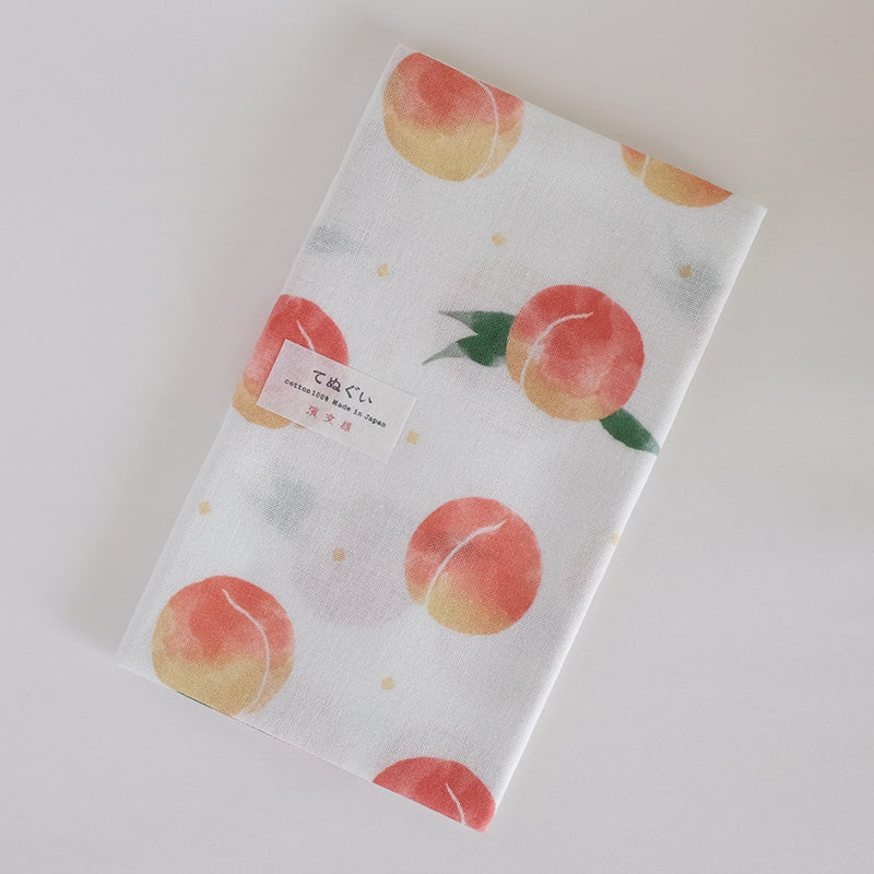 てぬぐい　ジューシー桃　オフ